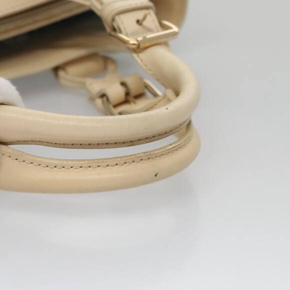 CELINE Hand Bag Straw Leather Blue Cream Gold - Picture 7 of 13